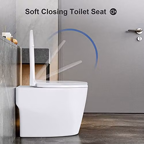 White Durable Slow Close Toilet Seat with Lid Cover, W: 37 cm, D: 44-50 cm – 3