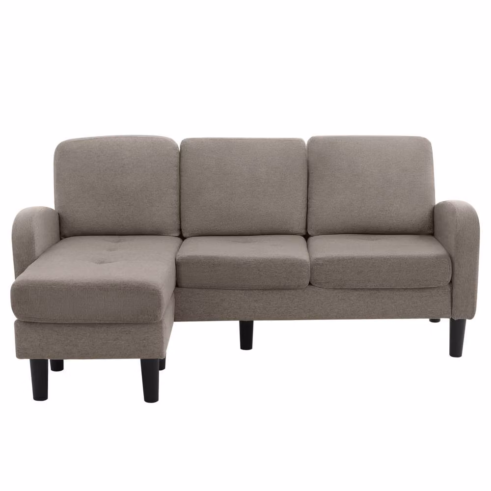 BTM L-Shaped 3 Seater Corner Sofa Chaise in Grey Fabric with Reversible Modular Design – 5