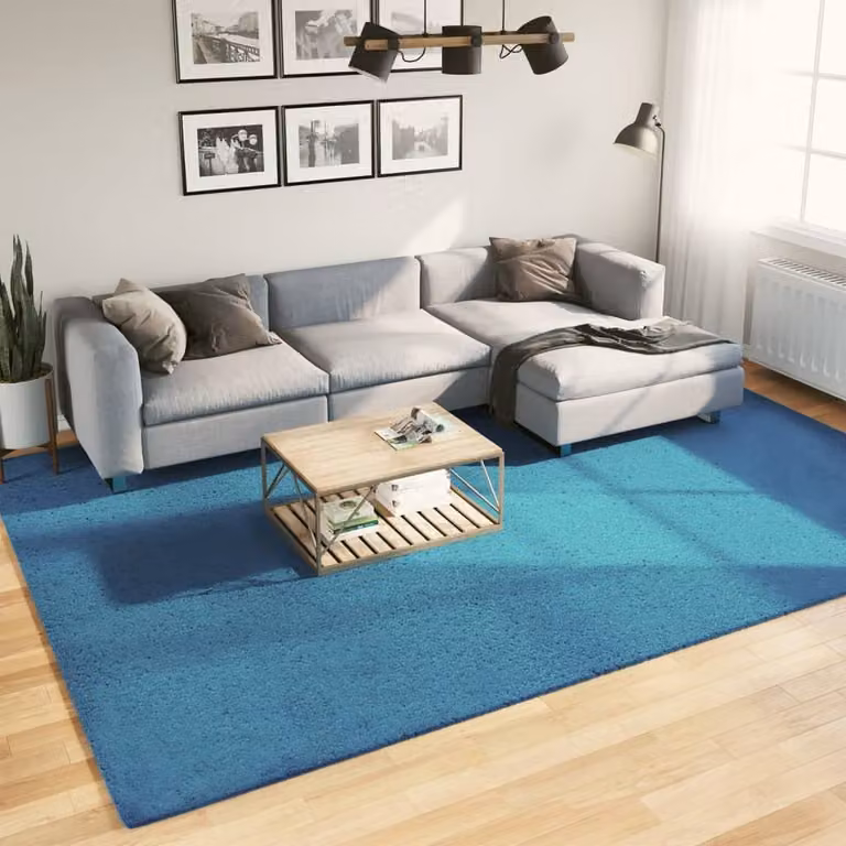 Berkfield Home Oviedo Short Pile Turquoise Rug, W: 240 cm, D: 340 cm