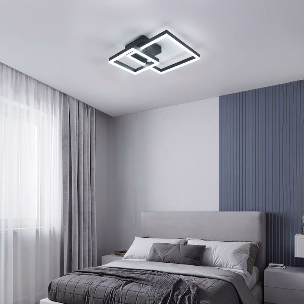 COMELY Modern Square LED Ceiling Light, 36W, 6500K Cool White, Black – 4
