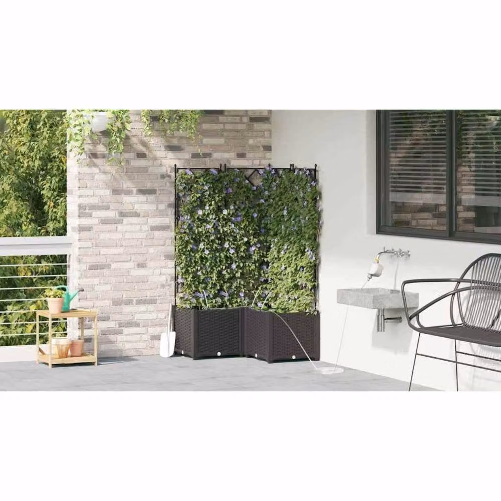 Berkfield Home Garden Planters with Water Irrigation System, 3 Piece Set, Black – 4
