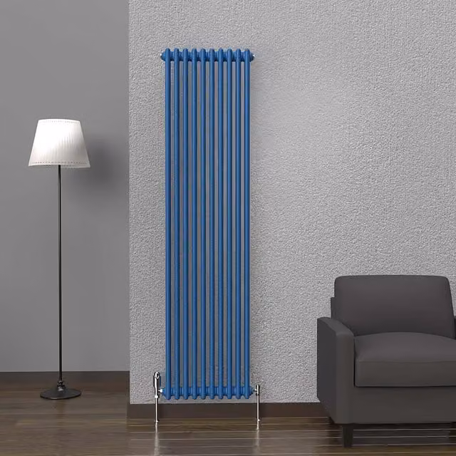 Lux Heat Vertical Coloured Column Radiator in Galaxy Blue, H 180 cm x W 47 cm