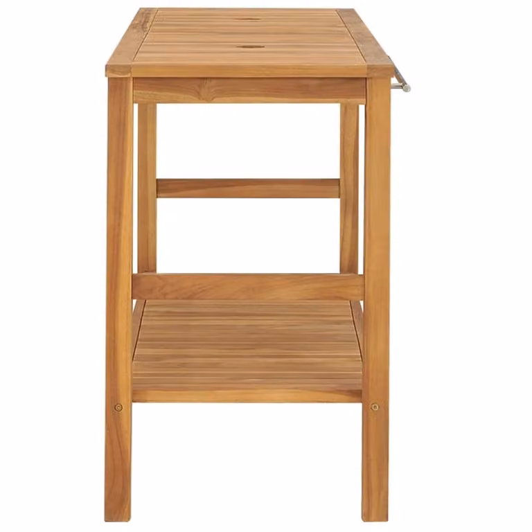 Berkfield Home Solid Wood Teak Bathroom Vanity Cabinet, Brown, W: 132 cm, D: 45 cm, H: 75 cm