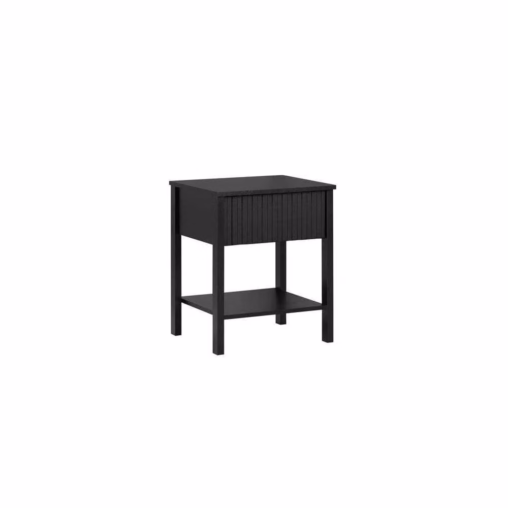 Birlea Axis Pair of 1 Drawer Fluted Bedside Cabinets in Black – 2