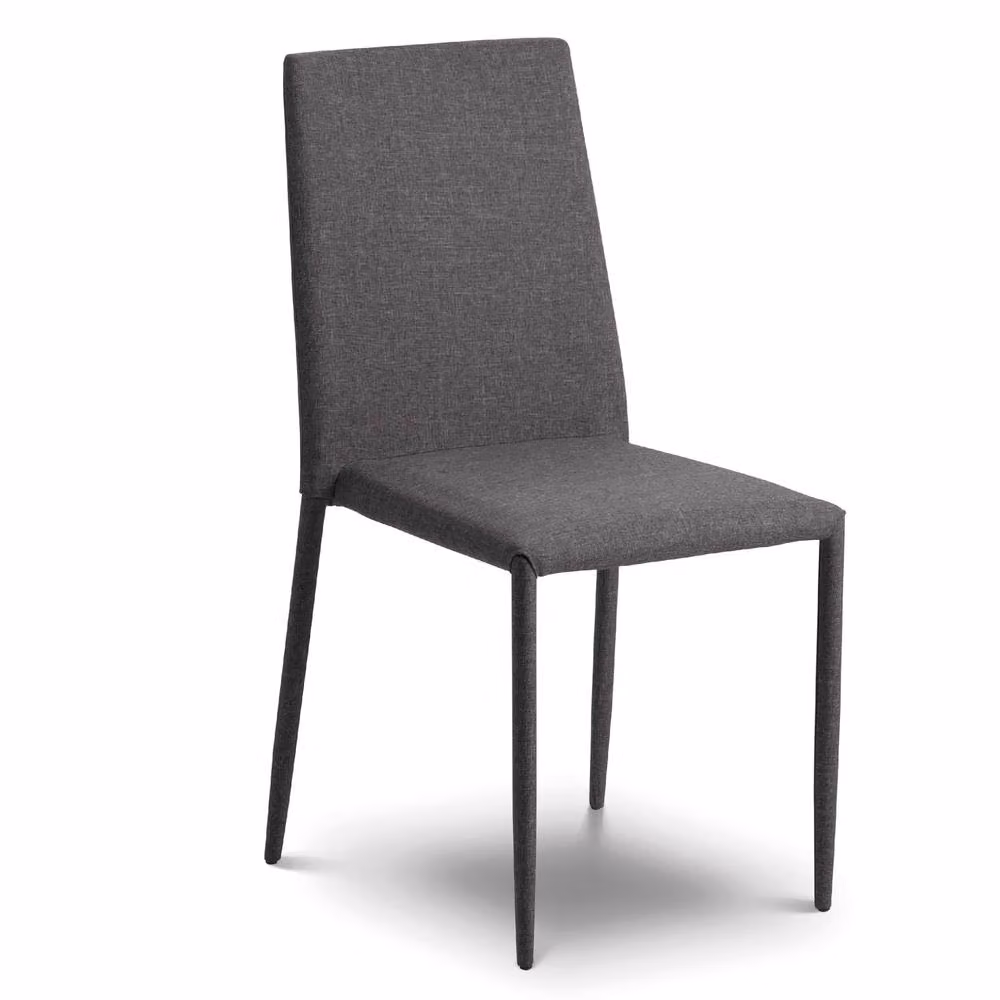 Cheshire Oakridge Set of 4 Modern Fabric Dining Chairs in Slate Grey – 2