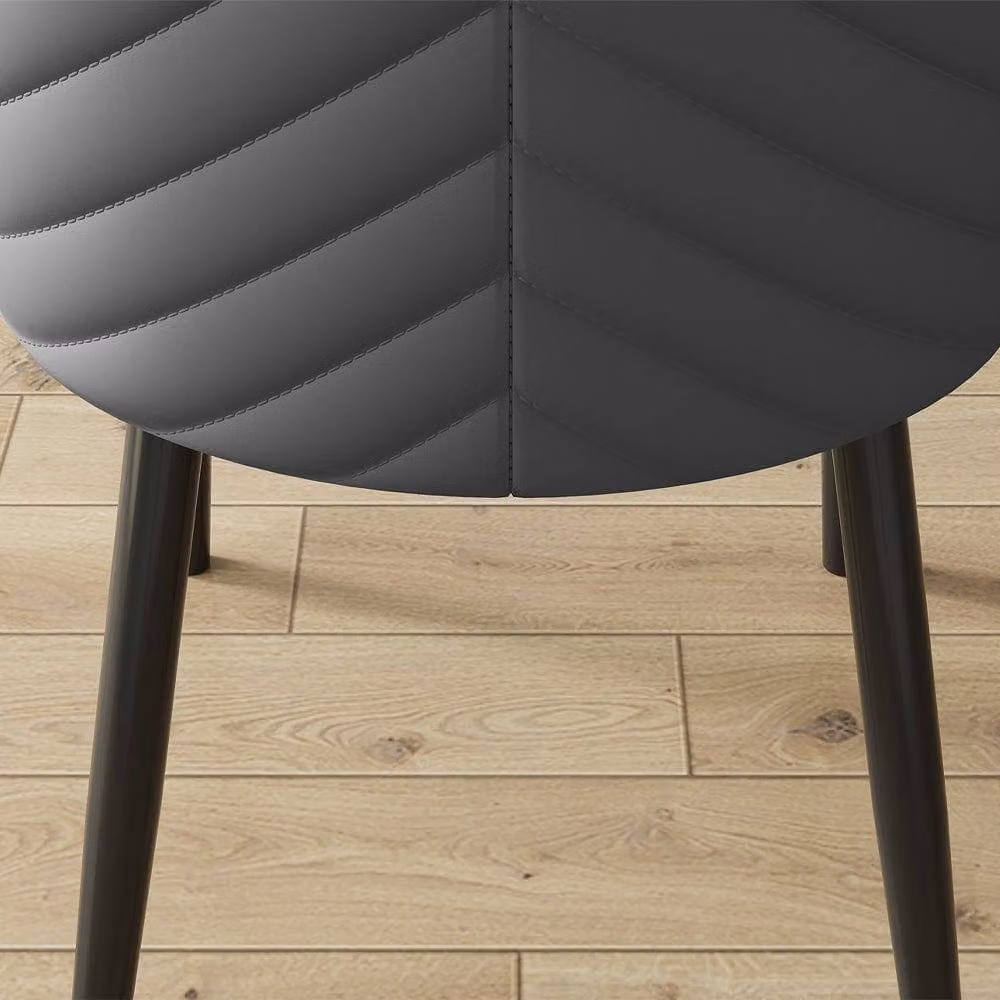 Furniture Maxi Misa Set of 2 Grey Velvet Dining Chairs – 3