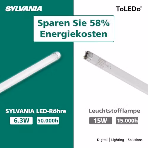 SYLVANIA LED T8 Tube Replacement, Warm White, 45 cm, 950 Lumen, 6.3 Watt, G13 Base with Starter – 3