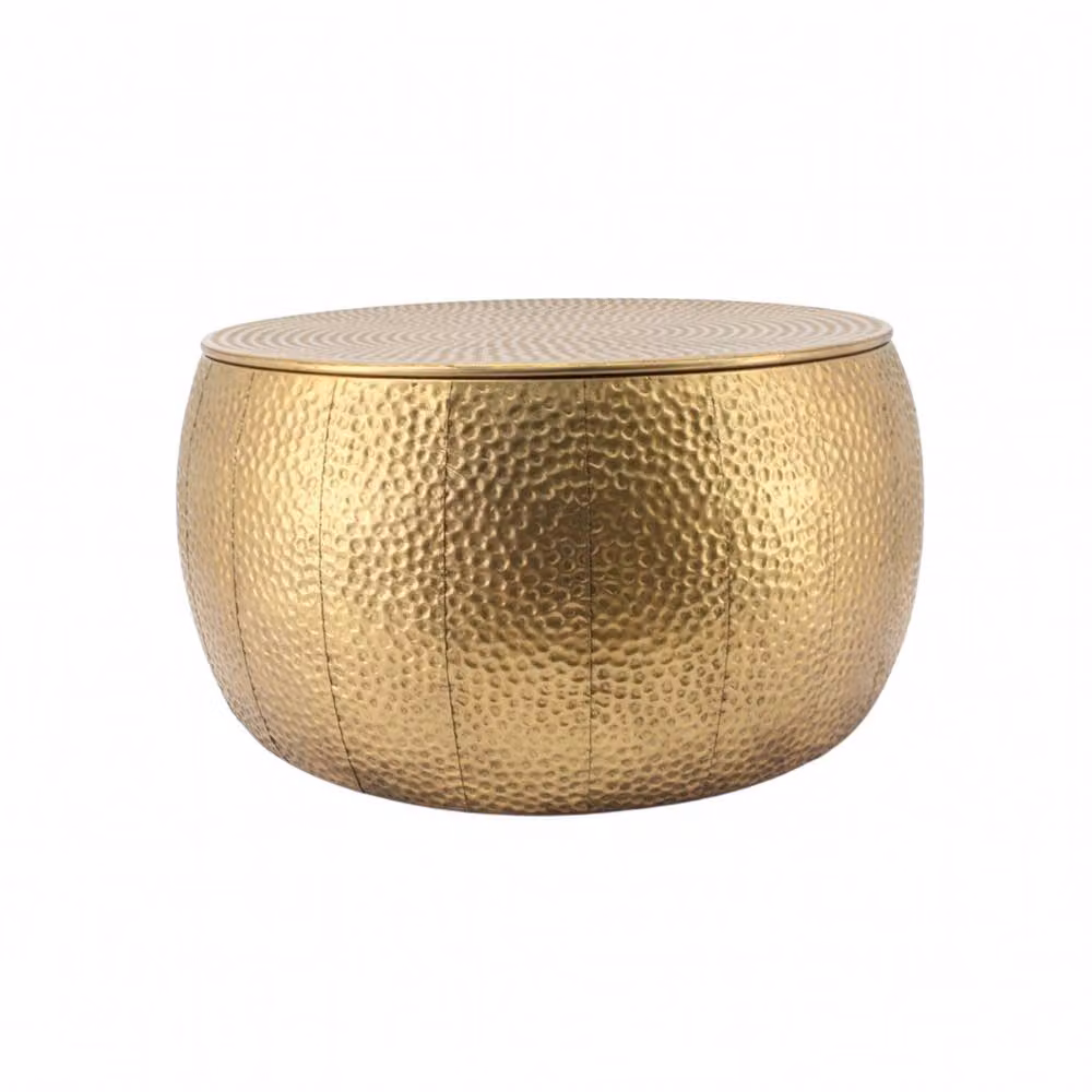 Madison & Mayfair Round Gold Metal Coffee Table W/D/H: 46 x 46 x 42 cm – 2