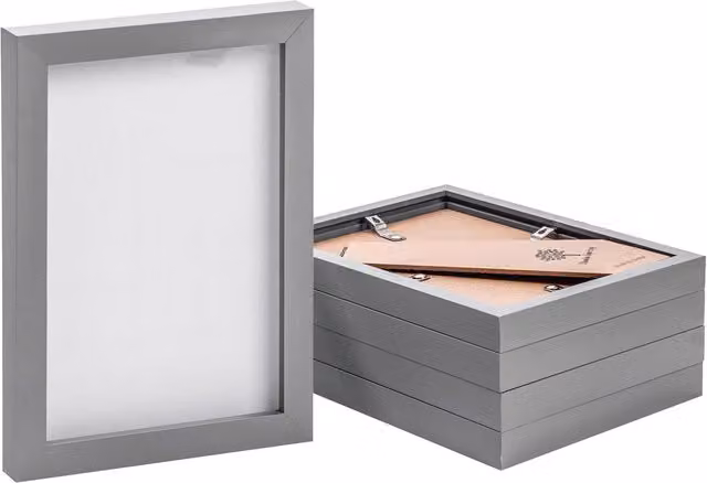 Nicola Spring Pack of 5 Rectangular A5 Photo Frames in Grey