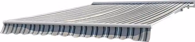 Electric XL Projection Half Cassette Awning in Multi Stripe Primrose Yellow