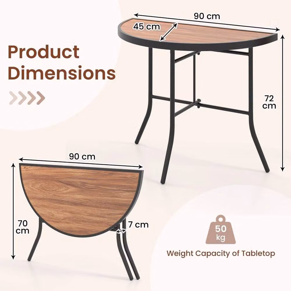 EONLION Brown Folding Event Banquet Table, Width: 100 cm – 2