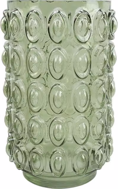 Leaf Green Retro Geometric Glass Bubble Tabletop Vase
