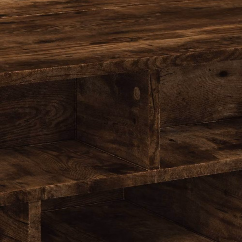 Berkfield Home Smoked Oak Coffee Table in Brown, W/D/H: 70 x 70 x 29 cm – 5
