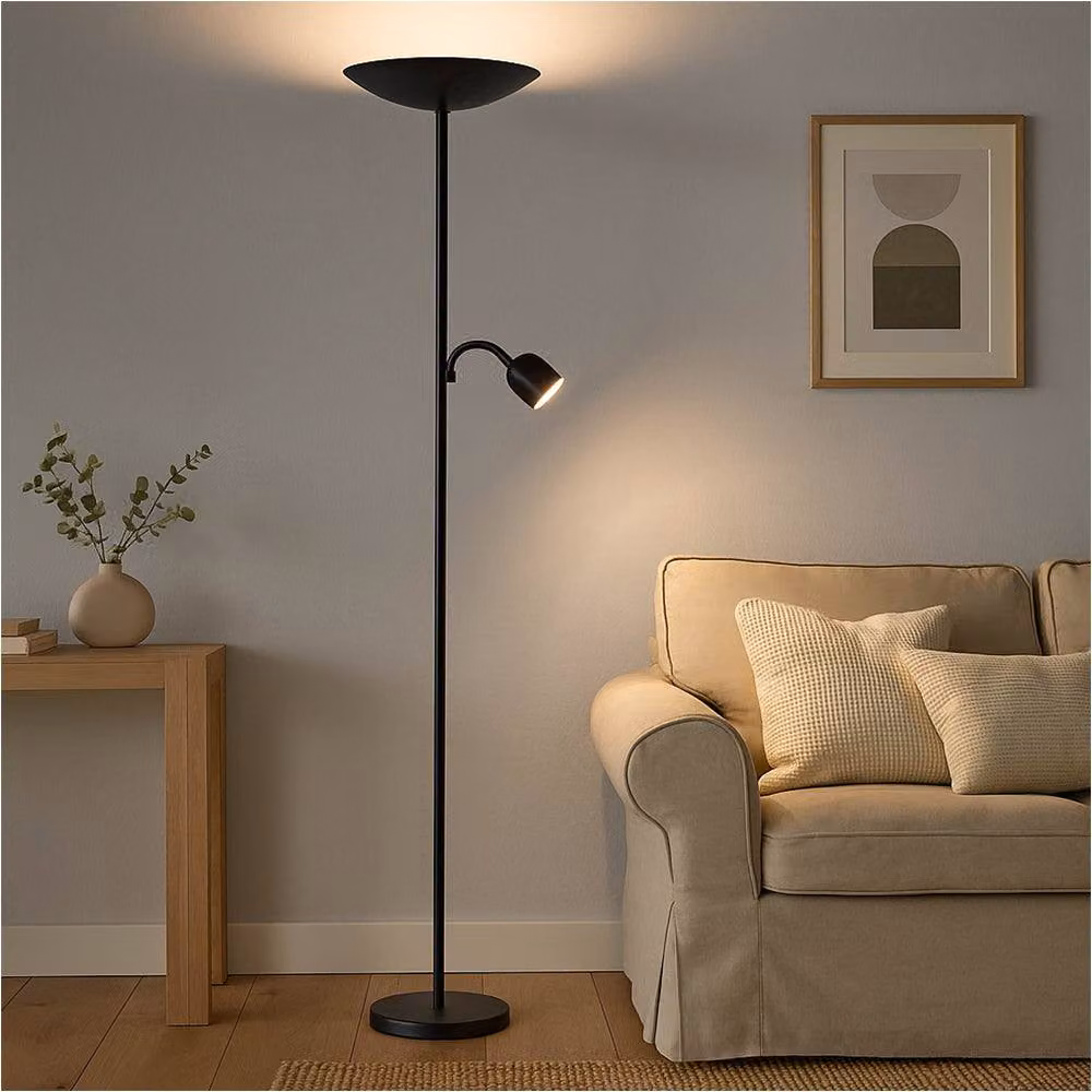 Loops Modern Black Metal LED Floor Lamp with Touch Control – 2