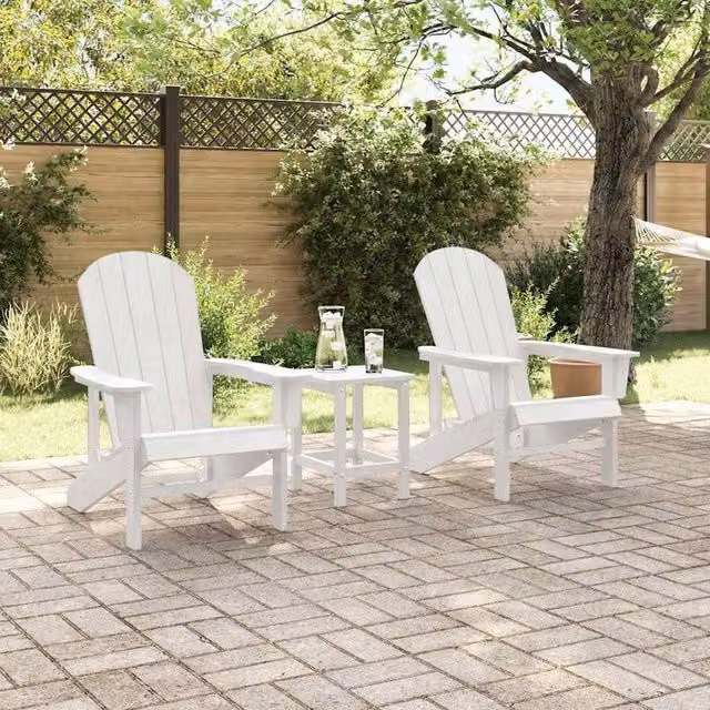 Berkfield Home White Adirondack Chairs, Set of 2, W/D/H: 74 x 82 x 90 cm – 1