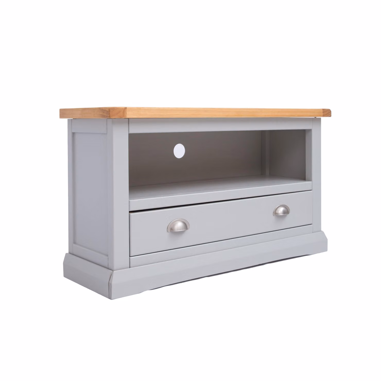 Cabinet Bits Loreo Grey 1 Drawer TV Cabinet in Waxed Pine – 2