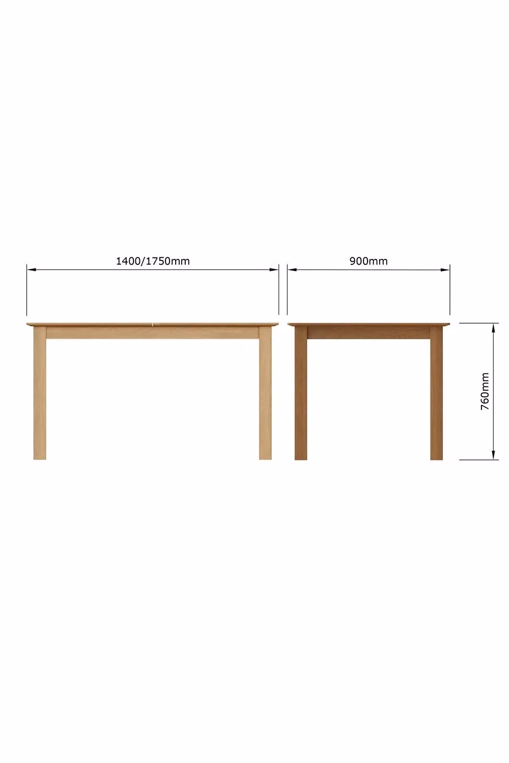 FWStyle Natural Oak Extending Dining Table in Brown – 4