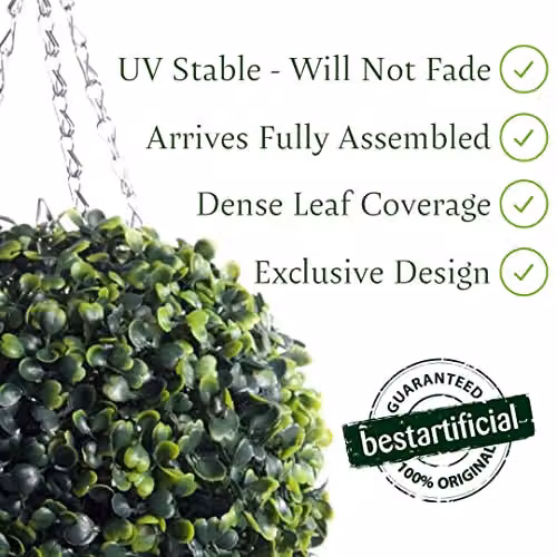 Best Artificial Green Boxwood Topiary Ball, Diameter: 36 cm – 2