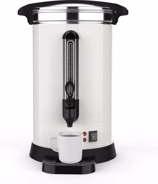 VOGREX 14L Commercial Electric Coffee Urn and Hot Water Tea Maker in White – 1