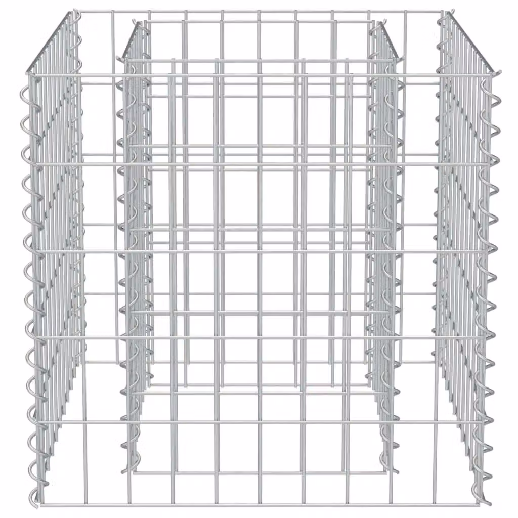 Berkfield Home Silver Galvanised Steel Stone Gabion Raised Bed, W/D/H: 50 x 50 x 50 cm – 4