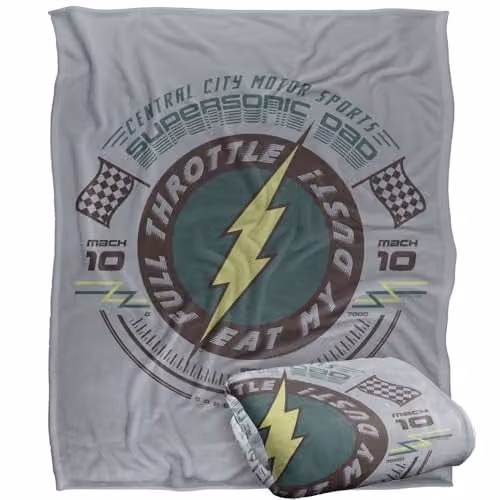 LOGOVISION Justice League The Flash Supersonic Dad Super Soft Fleece Throw Blanket, Multicolour, W/H: 127 x 152.4 cm – 1