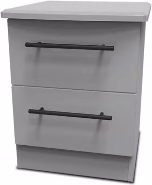 Welcome Furniture Beverley 2 Drawer Small Bedside Table in Grey