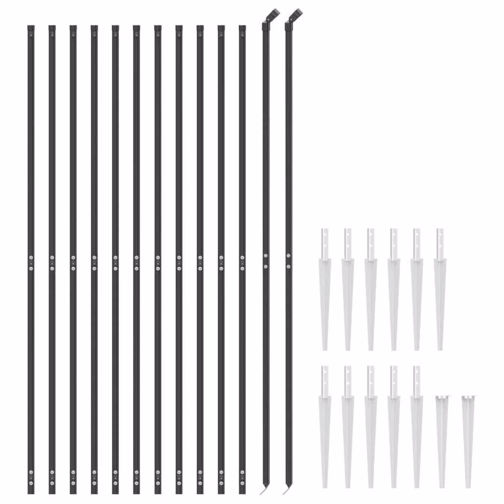 Berkfield Home PVC-Coated Steel Chain Link Fence with Spike Anchors, Anthracite and Black, H: 220 cm x W: 25 m – 2