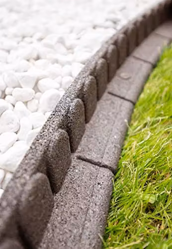 Garden Gear Flexi-Edge Stone Effect Garden Border Edging, Recycled Rubber, Brown (2 Pack) – 3