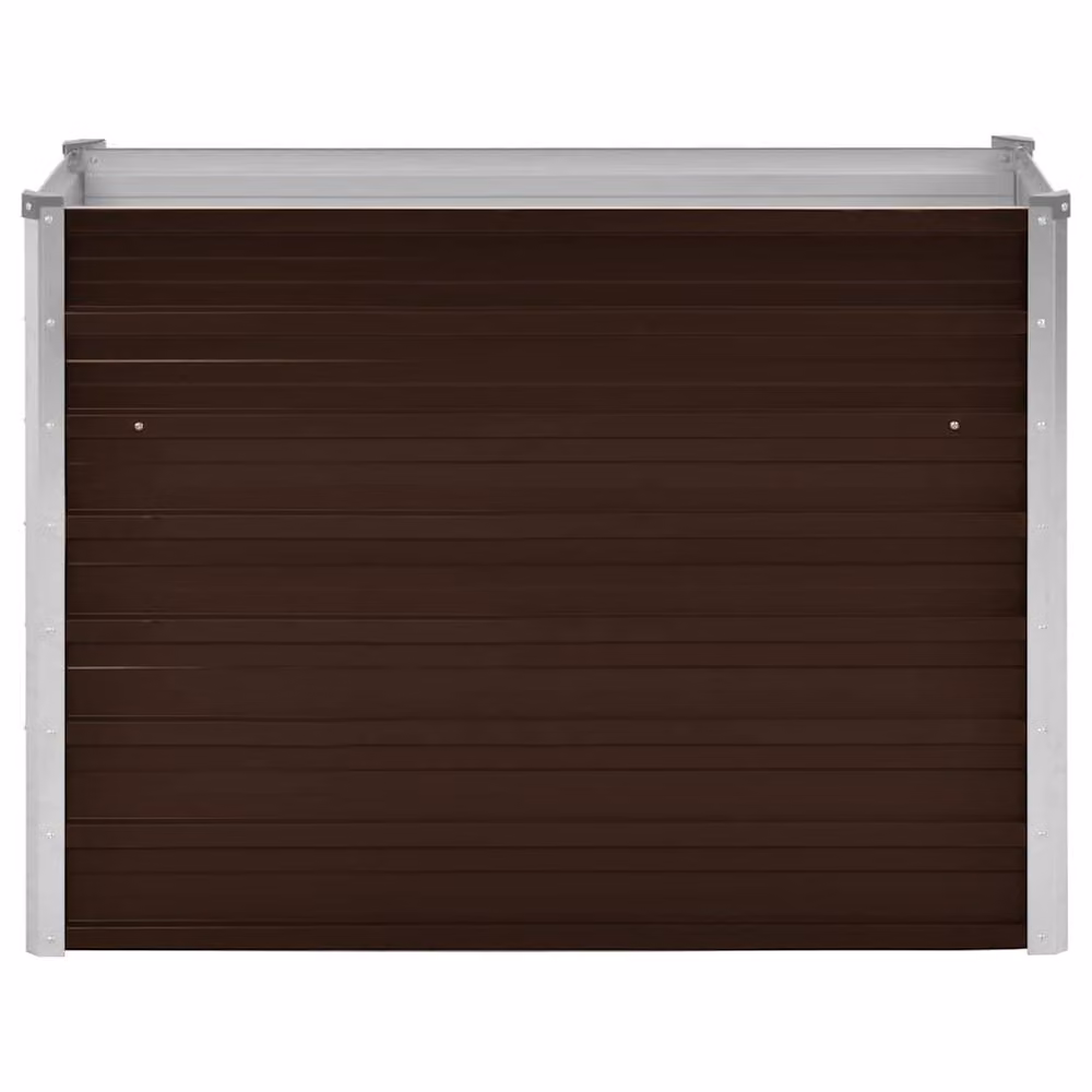 Berkfield Home Garden Brown Galvanised Steel Raised Bed W/D/H: 100 x 40 x 77 cm – 3
