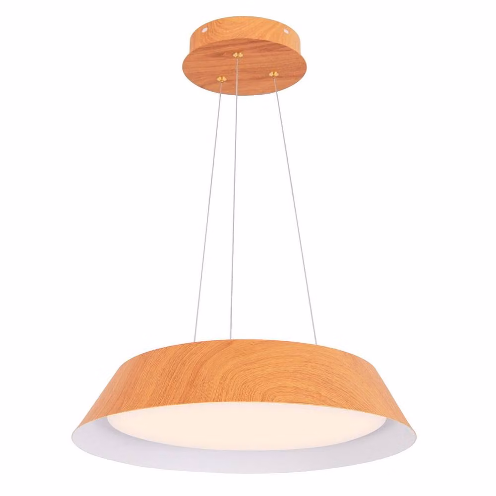 Costway 22W Modern LED Ceiling Light in Natural Wood Grain with Warm White Light – 2