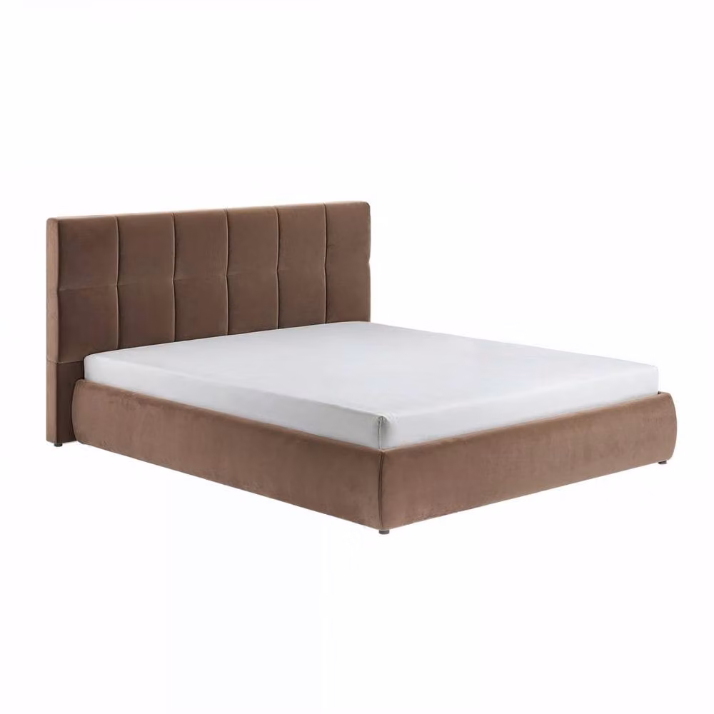 Solace+Co Mika Ottoman Bed in Brown Chocolate Velvet, W/D/H: 140 x 200 x 108 cm – 3