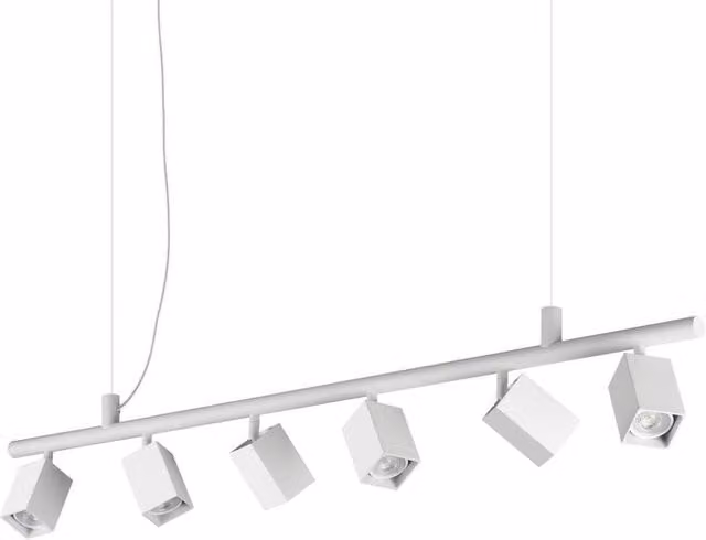Netlighting Dynamite Square Bar Pendant Ceiling Light in White, 6x GU10