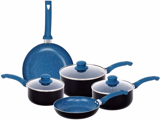 Gr8 Home 8 Piece Blue Aluminium and Ceramic Non Stick Cookware Set – 2