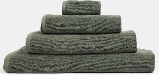 M&S Ultra Dry Fluffy Pure Cotton Towel in Forest Green