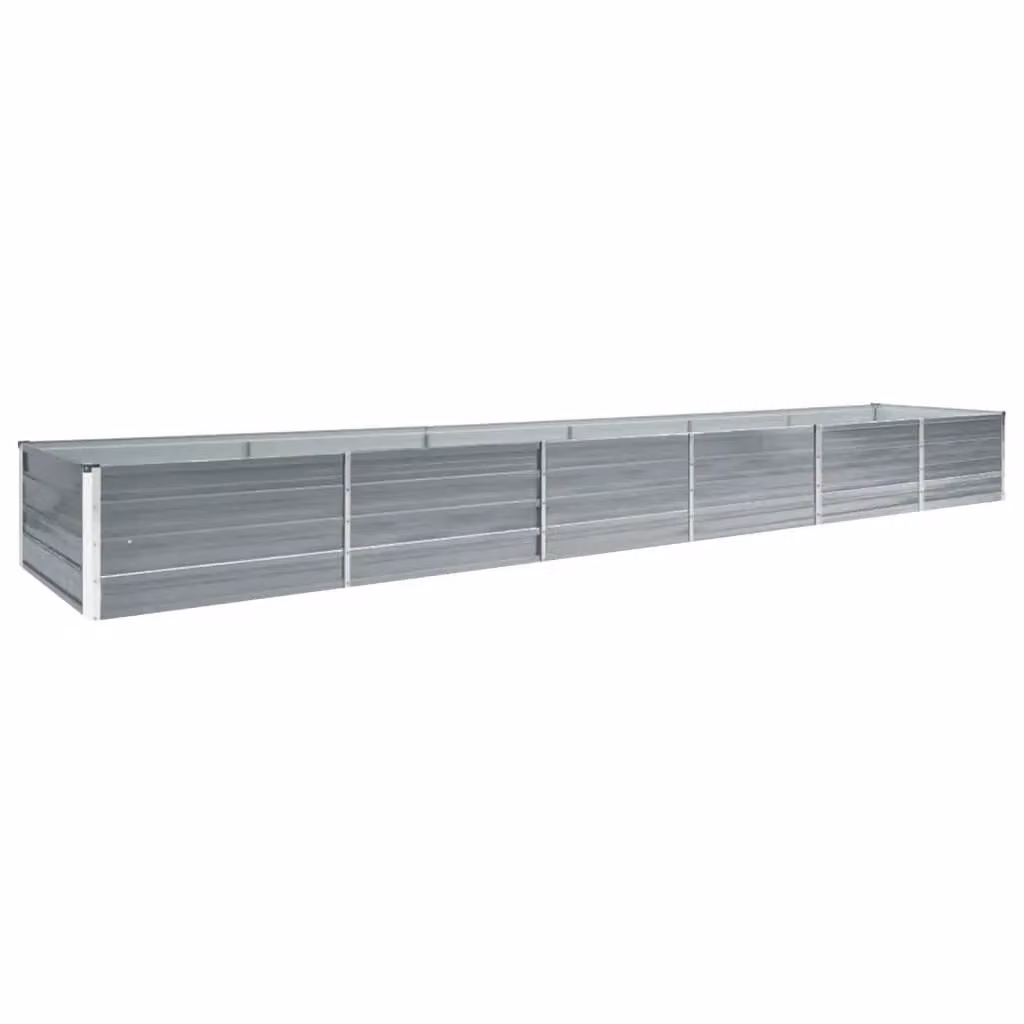 Berkfield Home Garden Galvanised Steel Raised Bed in Grey, W: 480 cm, D: 80 cm, H: 45 cm – 1