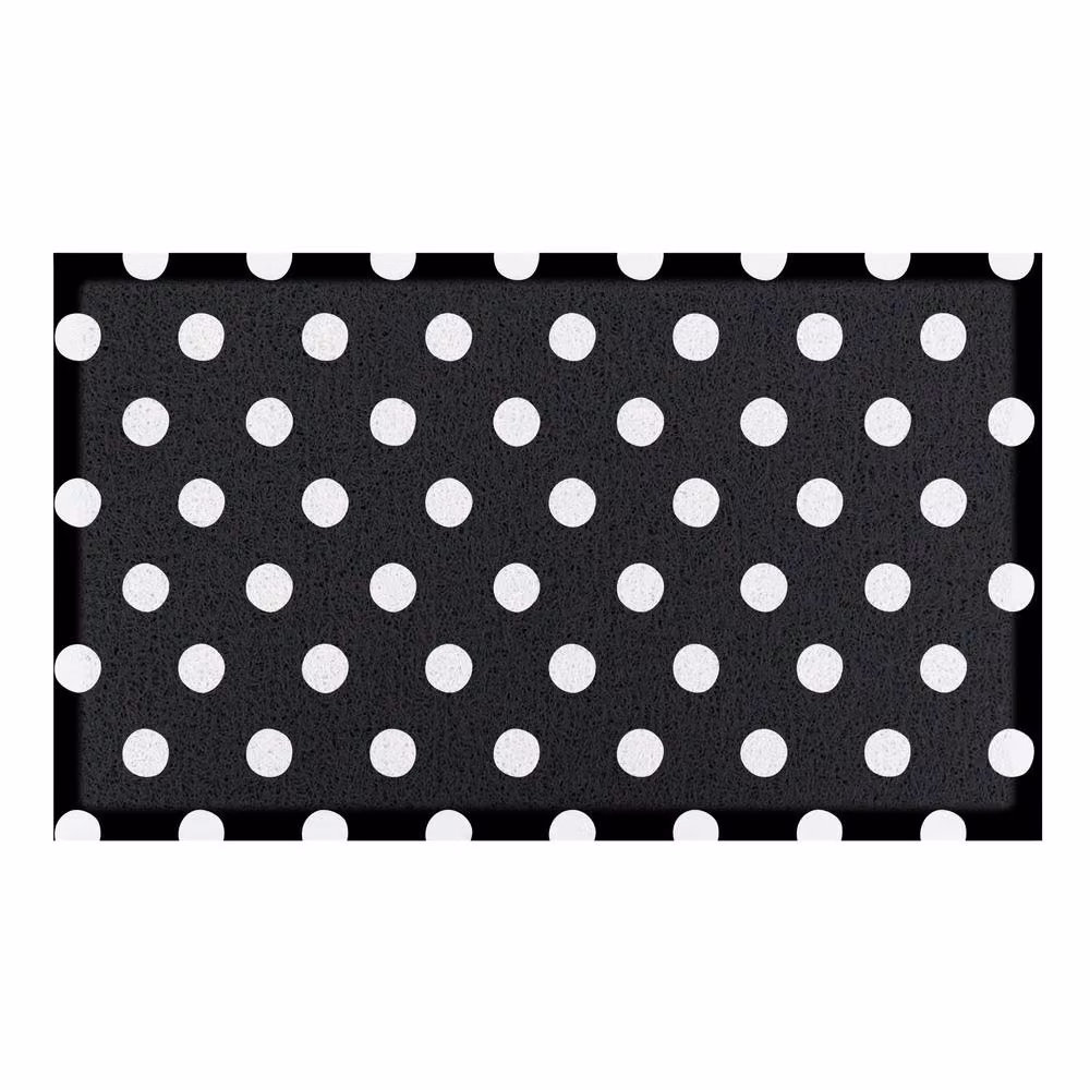 Artsy Mats Black Polka Dot Indoor Outdoor Doormat, W: 70 cm, D: 40 cm – 2