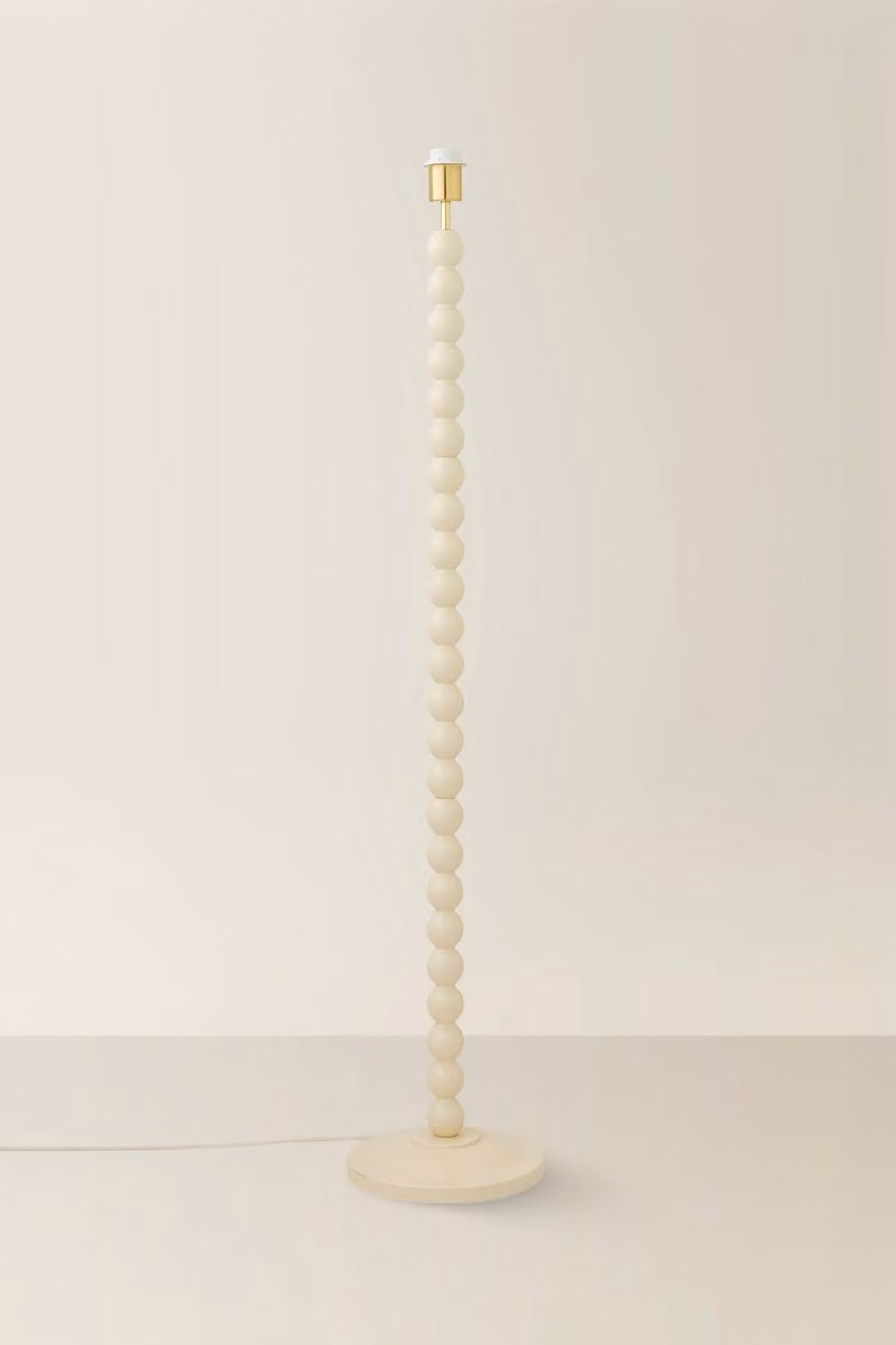 ValueLights Bobbin Wooden Floor Lamp Base in Beige – 2