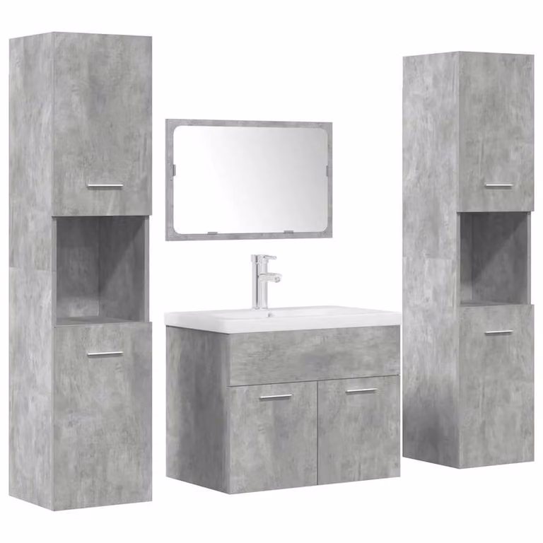 Berkfield Home 5 Piece Modern Bathroom Furniture Set in Concrete Grey