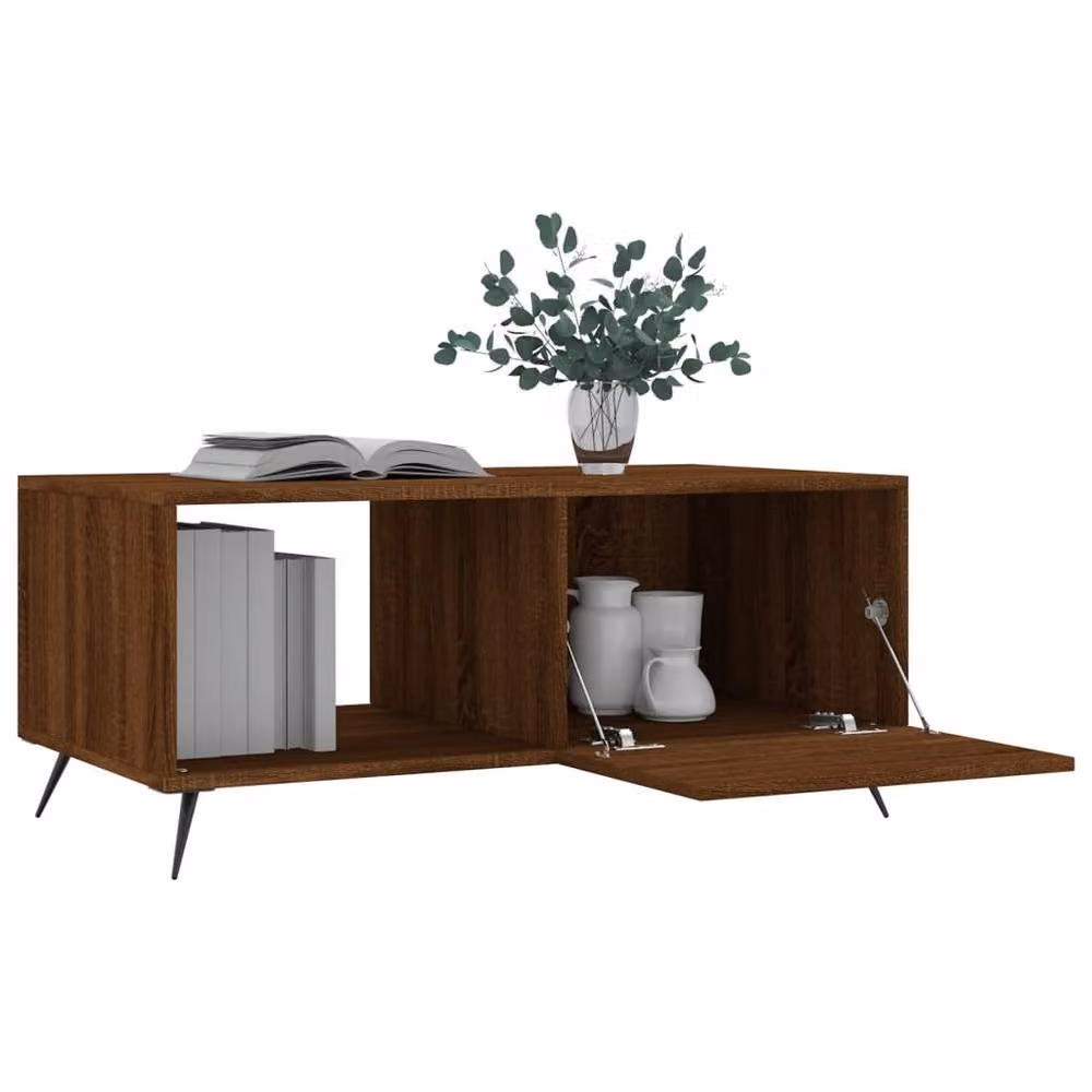 Berkfield Home Decorative Coffee Table in Brown Oak, W/D/H: 90 x 50 x 40 cm – 4