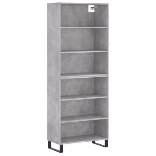 vidaXL Industrial Highboard in Concrete Grey with MDF and Metal, W/D/H: 69.5 x 32.5 x 180 cm – 1