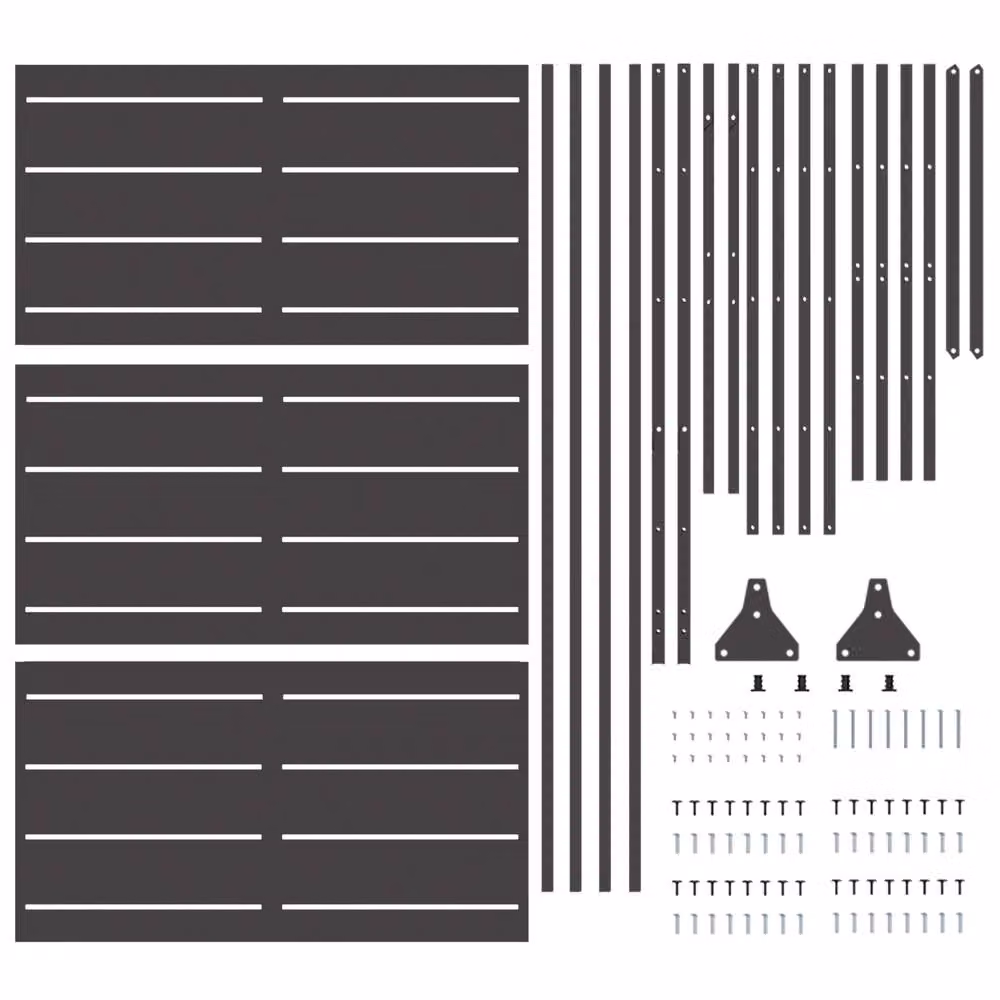 Berkfield Home Matte Black Steel Opaque Rectangular Privacy Screen, Height: 180 cm – 4