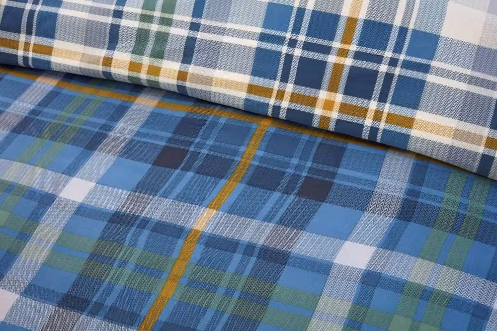 Rapport Home Regalia Blue Checked Microfibre Reversible Duvet Cover and Fitted Sheet Set with Button Closure, W/D/H: 200 x 220 x 140 x 200 cm – 2
