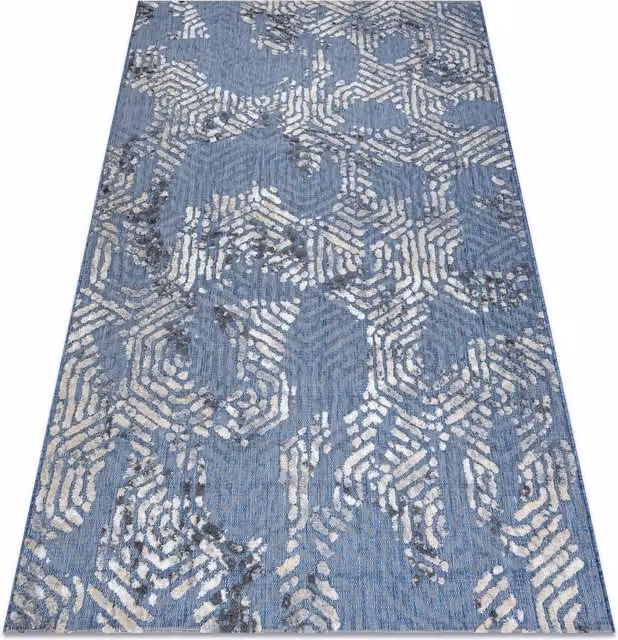 RugsX Sole Blue Abstract Flat Weave Rug, W: 120 cm, L: 170 cm – 1