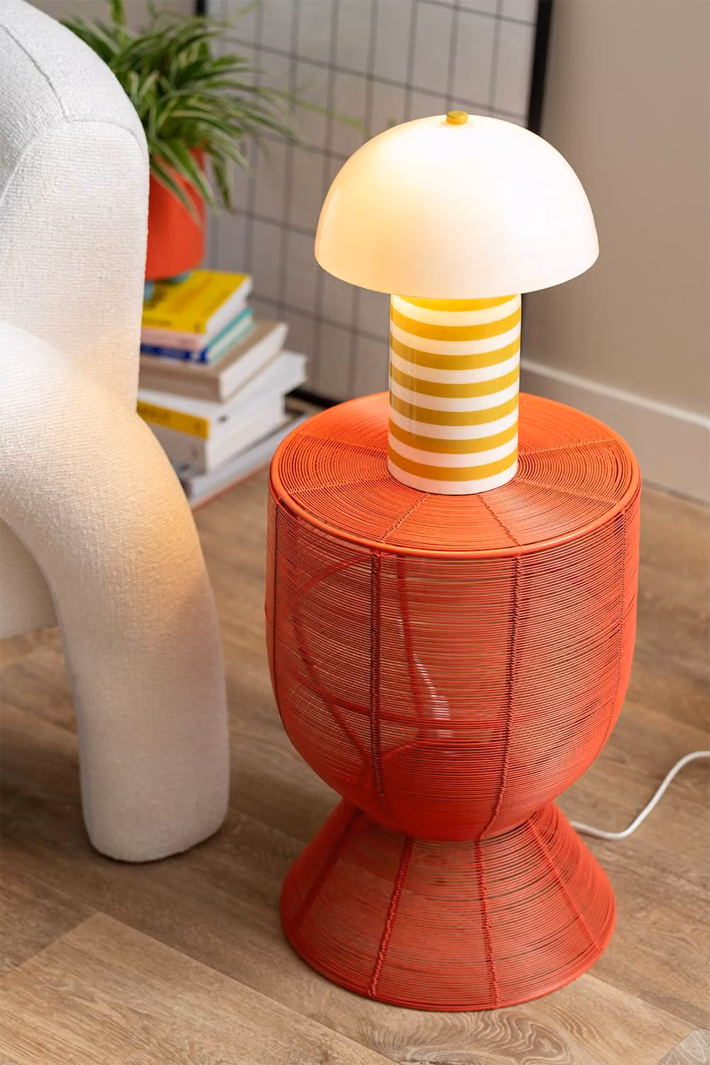 PRESENT TIME Leitmotiv Cuerda Tambor Iron Side Table in Bright Scarlet Red – 3