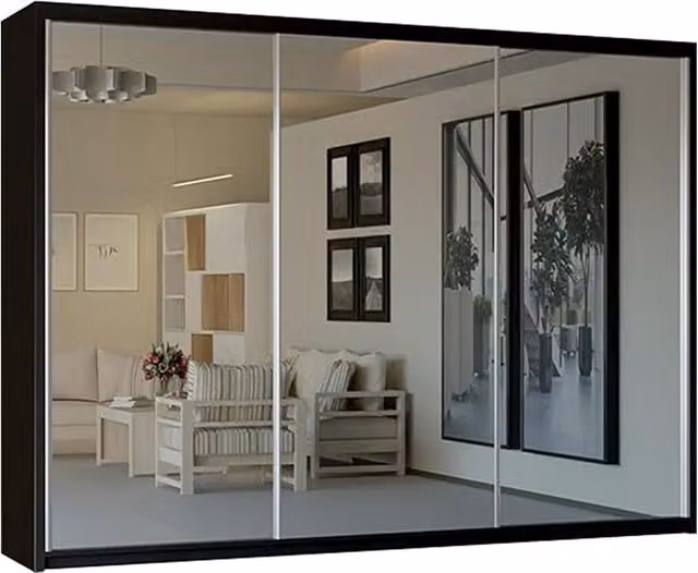 Sliding Wardrobes 4 u Galaxy Black Mirrored Sliding Wardrobe Doors