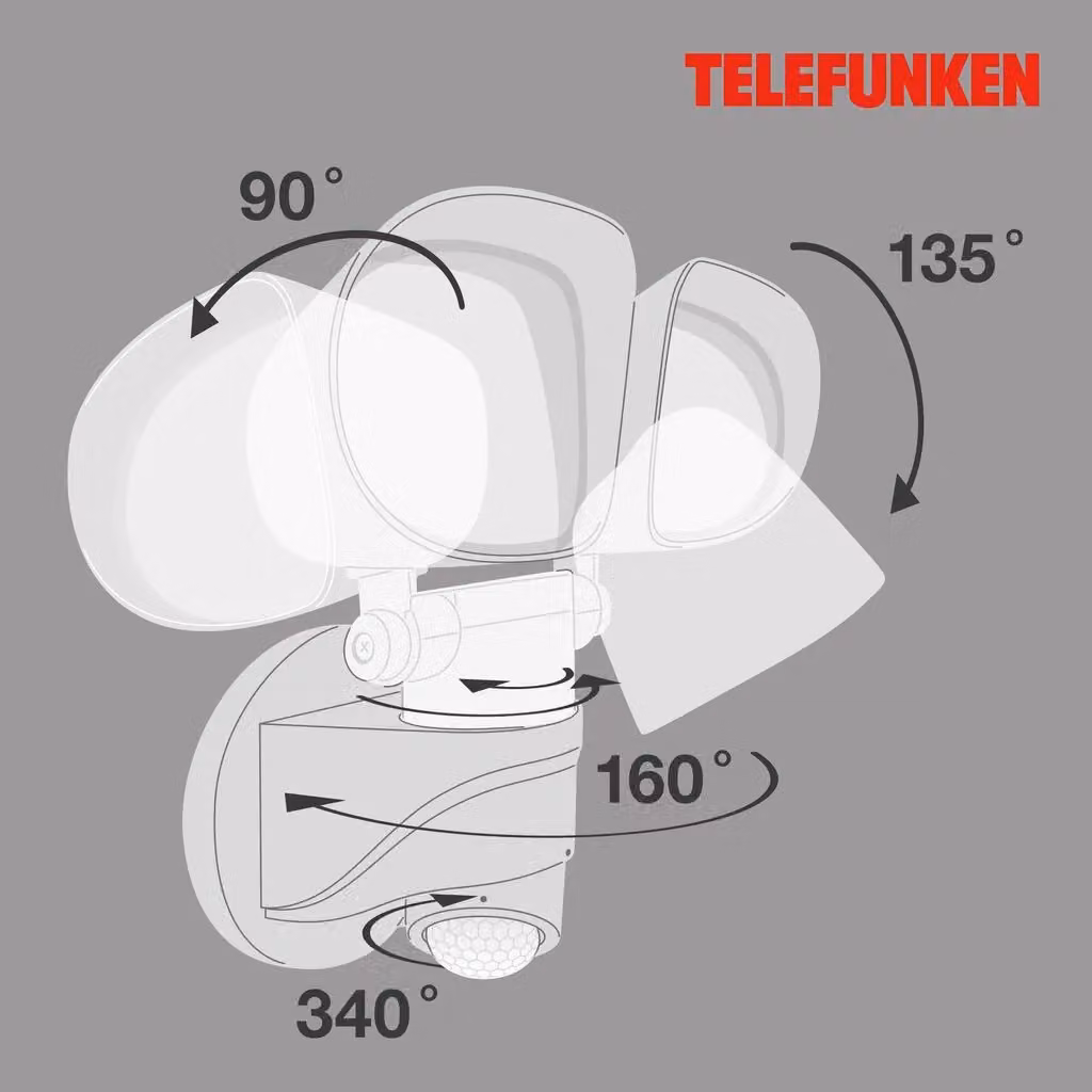 TELEFUNKEN White LED Outdoor Wall Floodlight with Motion Sensor and Up/Down Lighting – 2