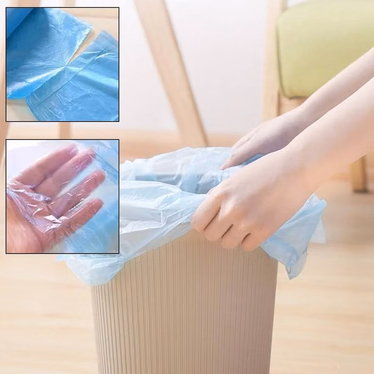 SPETLEK 300 Blue Small Trash Bags for Office and Kitchen, 100 x 15 cm