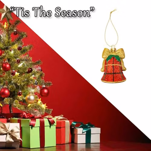 VFM e-Store Red Christmas Hanging Bell Pendant, H x W x D: 9.0 x 5.7 x 5.7 cm – 7