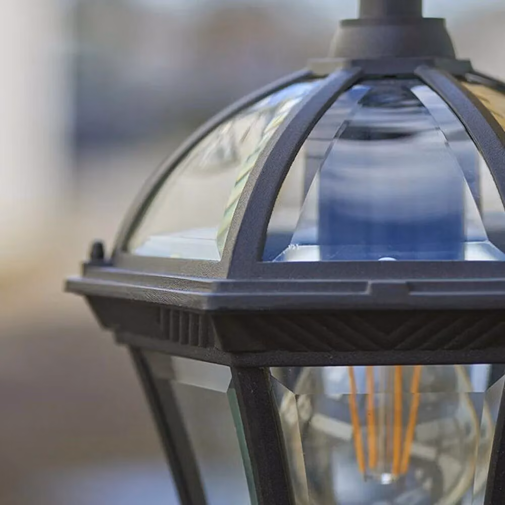 Loops IP44 Outdoor Hanging Pendant Lantern in Black and Transparent Glass – 3
