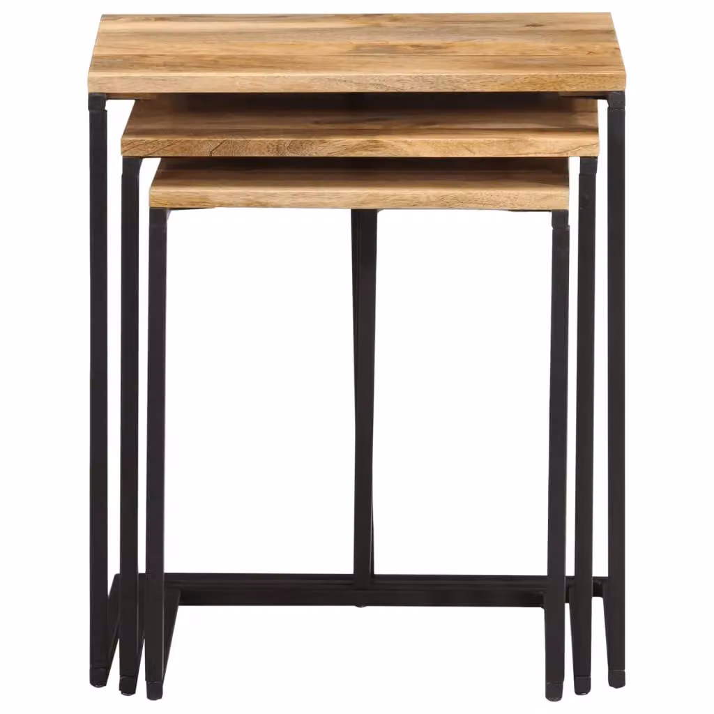 Berkfield Home Nesting Tables, Set of 3, Solid Acacia Wood, Brown – 4